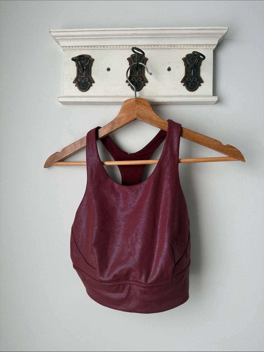 lululemon Burgundy Racerback Sports Bra Crop